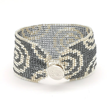 Brazalete Telar Plata Grueso Espirales Acerina